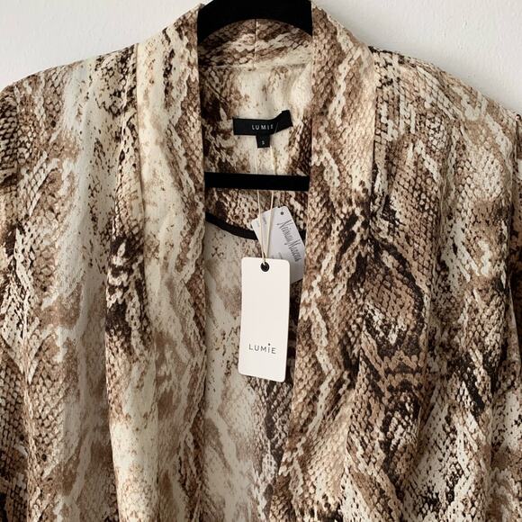 NWT Lumie Snake-Print Open-Front Jacket S - Picture 4 of 8